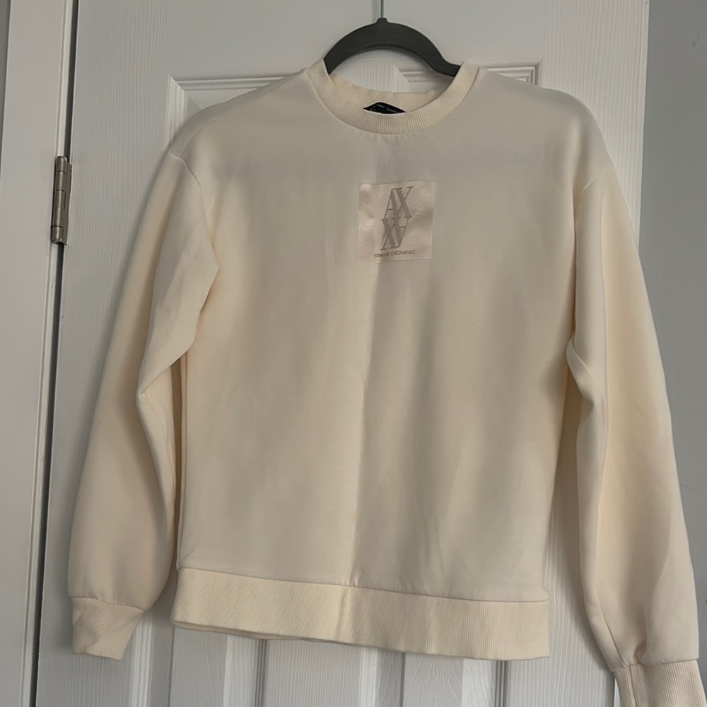 Armani Exchange Cream Crewneck Sweater